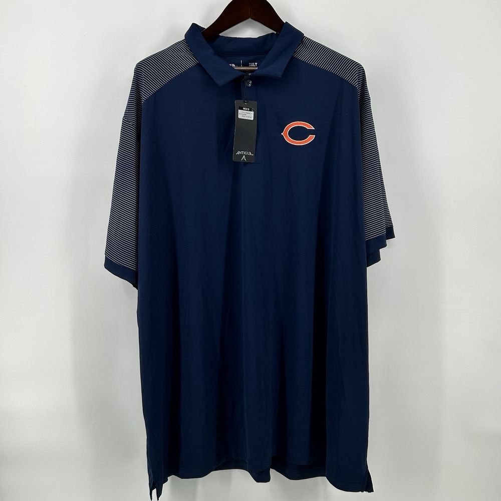 Antigua Engage Chicago Bears Polo Mens 3XL Tall Navy NFL Desert Dry Wicking NWT